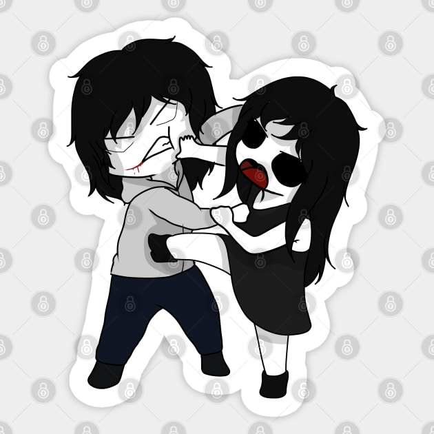 creepypasta jeff vs jane chibi Sticker by LillyTheChibi